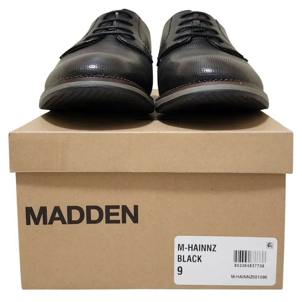 Steve Madden Men Hainnz Plain Toe Textured Derby Oxfords Size US 9M Black